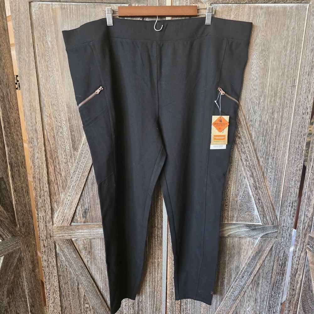 Legendary Whitetails Pants Woman's Size 3X Black Ponte Pant Zipper Pockets
